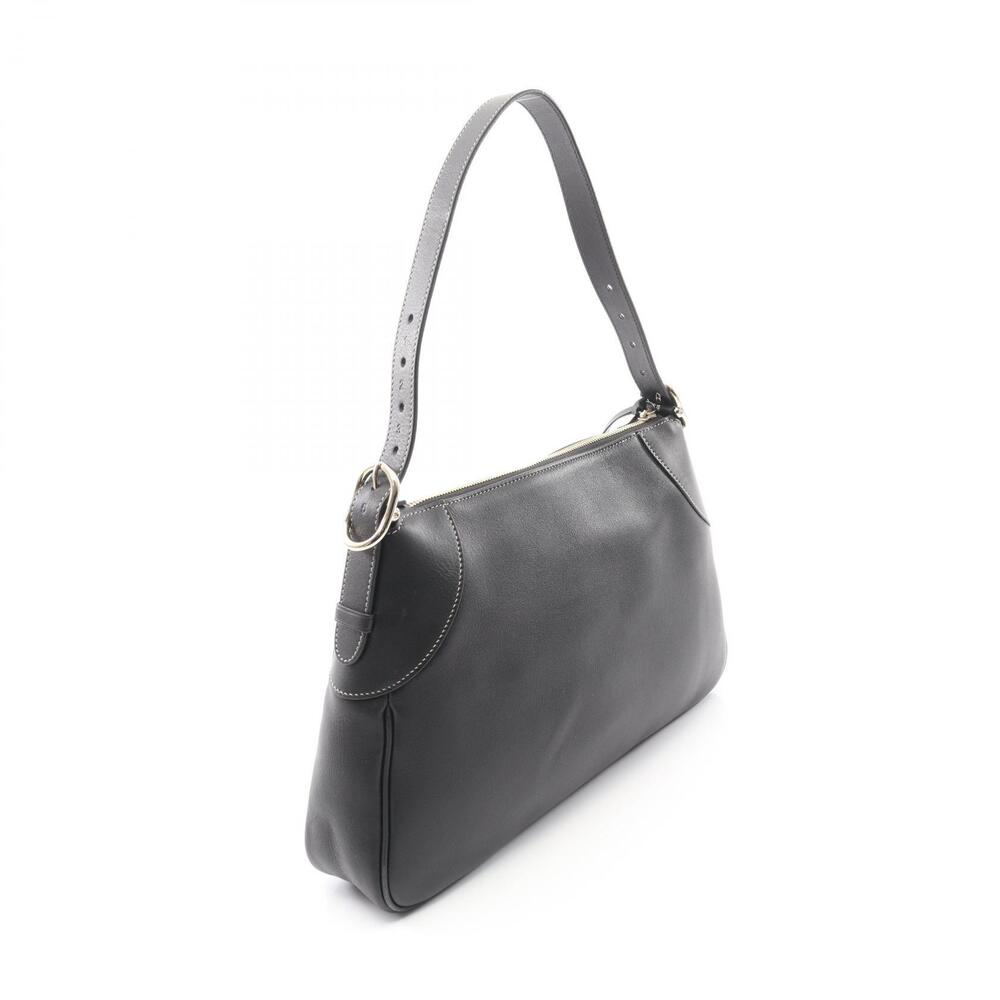 Gucci GG Emblem Shoulder Bag Leather Black